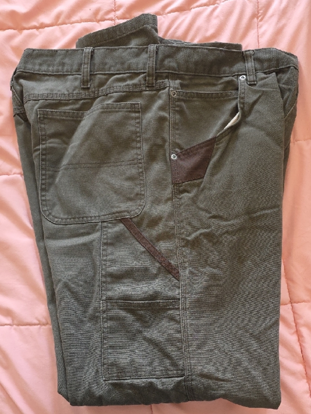 Dickies Olive Cargo Work Pants - Dark Olive - Picture 3 of 3